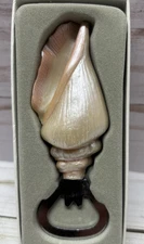 KATE ASPEN Conch Sea Shell Bottle Opener White Peach in Box 4 1/4 inch