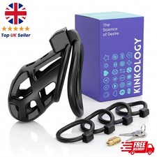 Premium Chastity Cage Lightweight Discreet Ergonomic Design with 4 Curved Rings