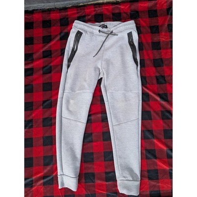 Encrypted Athletic Tech Fleece Joggers Men s Small Gray Zipper Pockets