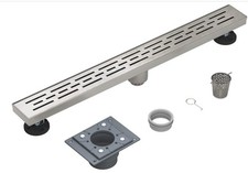 36 INCH BRUSHED NICKEL LINEAR SHOWER DRAIN BYEMBATHER