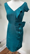 Brand New Holly Wiloughby Coctail Dress Size 8/10 Turquoise Silky With Tags