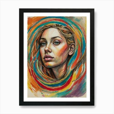 Frauengesicht 4 Kunstdruck gerahmt Wandbild Poster Leinwanddruck Bild