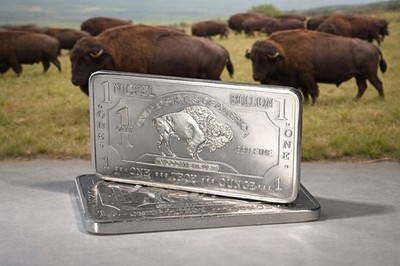 1 troy oz Nickel American Buffalo Bullion Ingot Bar/1 oz .999 Pure