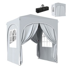 Outsunny Gazebo Pieghevole con Borsa da Trasporto 2x2m Grigio Chiaro