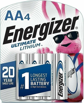 #ad 4 Energizer AA Ultimate Lithium Batteries L91 FR6 LR6 15 LF FR14505 bulk. $10.02