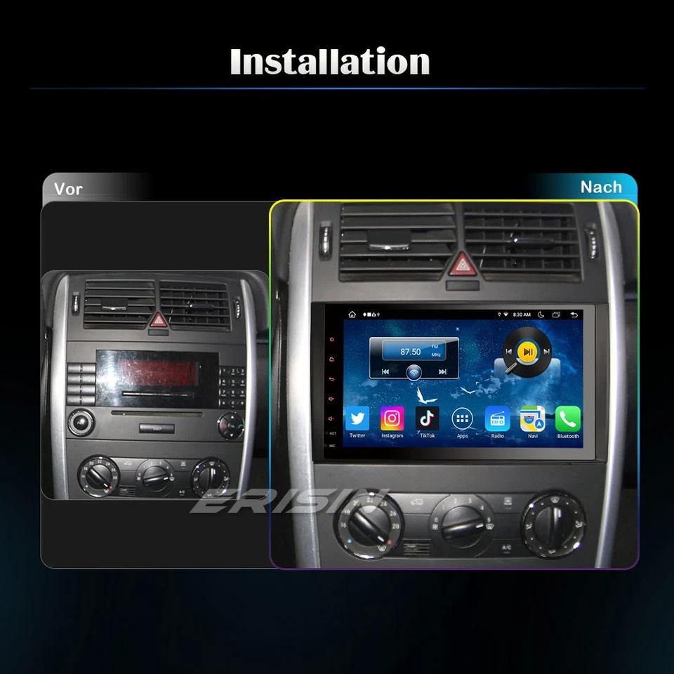 9" Android 14 Autoradio CarPlay Navi Mercedes A/B Klasse W245 Viano Vito Crafter - Bild 3 von 4