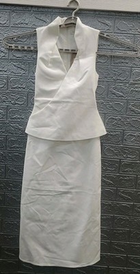New MESHKI Sleeveless Haulter Midi Dress White Size XXS
