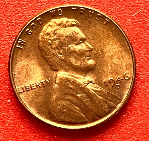 1946-D Lincoln Wheat Cent Penny GEM RED BU From an Original Bank Roll