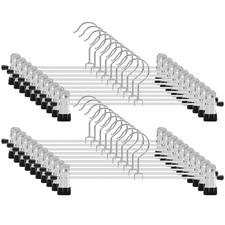 IEOKE Pant Hangers, 12 Pack Skirt Hanger with Clips Metal 12pack, Black 