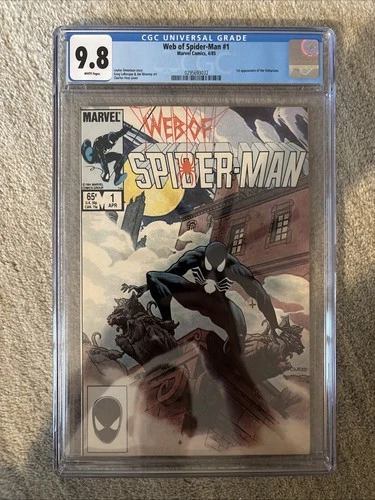 Web of Spider-Man #1 (1985)  CGC 9.8 White pages.   Black Suit Venom Amazing