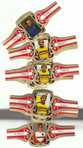 24 cigar bands Saelens Bicycle Team Ijsboerke iss in 1976