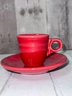 Fiesta Ware Scarlet Red Cup and Saucer, USA 22D