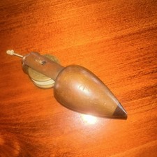 Vintage early Brass Stanley Rule & level Co Plumb bob W / Integrated  Reel Cord