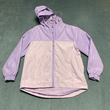 Eddie Bauer Windbreaker Jacket Girls Small Purple Winter Outdoor Hooded Full Zip