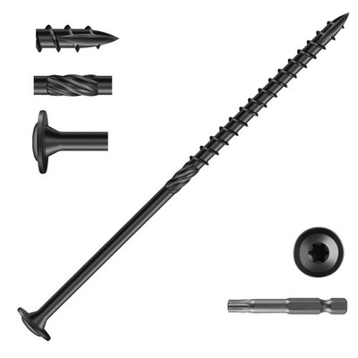 Holzschrauben Torx 6,3x150 mm Schwarz Flachkopfschrauben Pack 50