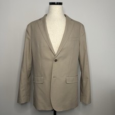 Banana Republic Blazer Cotton Solid Beige 2-Button Sport Coat Men  s Size 44L