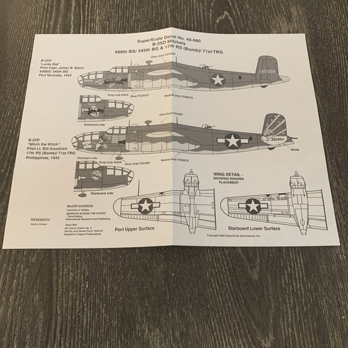 Model Aircraft Decals: B-25D Mitchells 48-680 - Picture 3 of 3