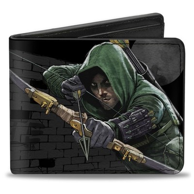 Bi-Fold Wallet Arrow Aiming Pose + VIGILANTE Bricks Black/Grays (US IMPORT)
