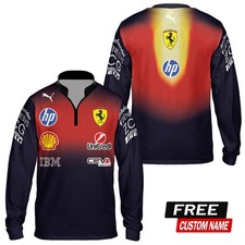 Custom Name - Men's S.Ferrari F1 Team 2026 Zip Long Sleeve Shirt S-5XL