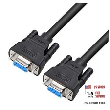 DTECH 1.5 ft Straight Through Serial DB9 Cable Female to Female 9 Pin COM 1.5ft