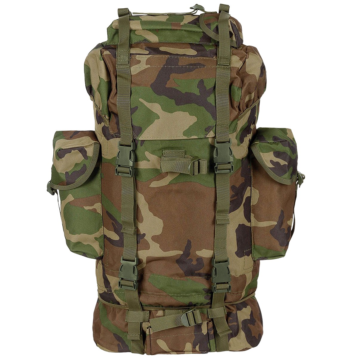 BW MILITARY COMBAT RUCKSACK BACKPACK ARMY PATROL PACK 65L US WOODLAND CAMO