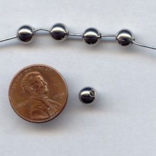 24 VINTAGE SILVER PLATED 6mm. SMOOTH ROUND BEADS - JEWELRY MAKING CRAFTING 3