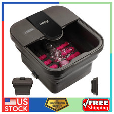Beinilai Collapsible Foot Spa with Heat Massage Bubble Jets and Red Light