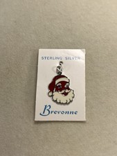 Vintage Brevonne Enamel Santa Claus Christmas Sterling Charm NOS -- 2996