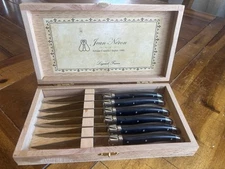 Laguiole France Black Knives in Presentation Box