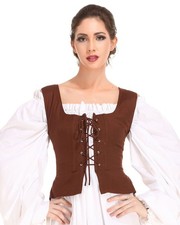 Brown Renaissance/Medieval Reversible Peasant Bodice - Deluxe Costume - Women