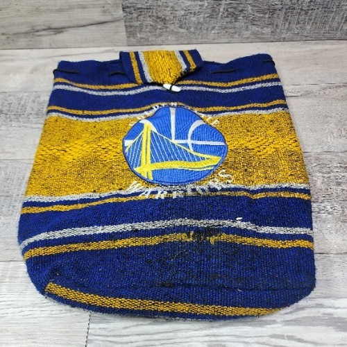 GOLDEN STATE WARRIORS NBA TEAM BLUE Woven Backpack NBA Hippie Bag Used - Picture 3 of 6