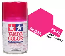 Tamiya 86040 PS-40 Translucent Pink Polycarbonate Spray Paint 100ml - US