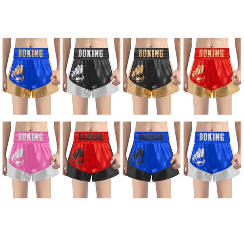 Boys Satin Boxing Shorts Sides Slit Boxer Training Trunks Kickboxing Muay Thai - Picture 2 of 55
