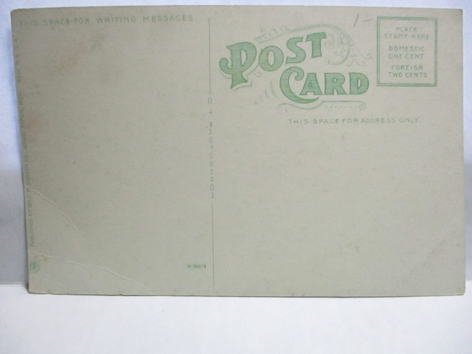 1910 CANAAN CO GRAND RAPIDS POSTCARD CANOEING GRAND RIVER GRAND RAPIDS