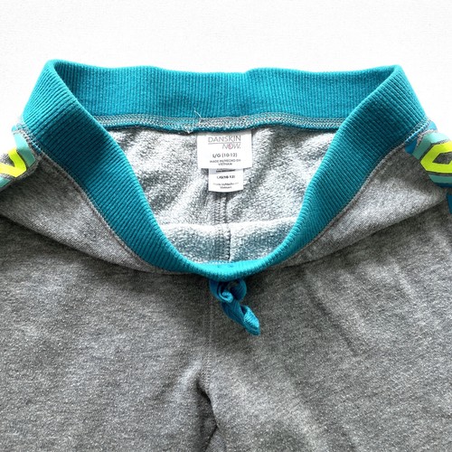 Danskin Now Girls’ Jogger Pants Size 10-12 Gray Geometric Side Stripe Ultra Soft - Picture 4 of 11