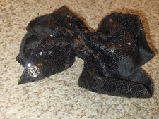 Jojo Siwa 8" Black Sequin Bow Bling Large Bow