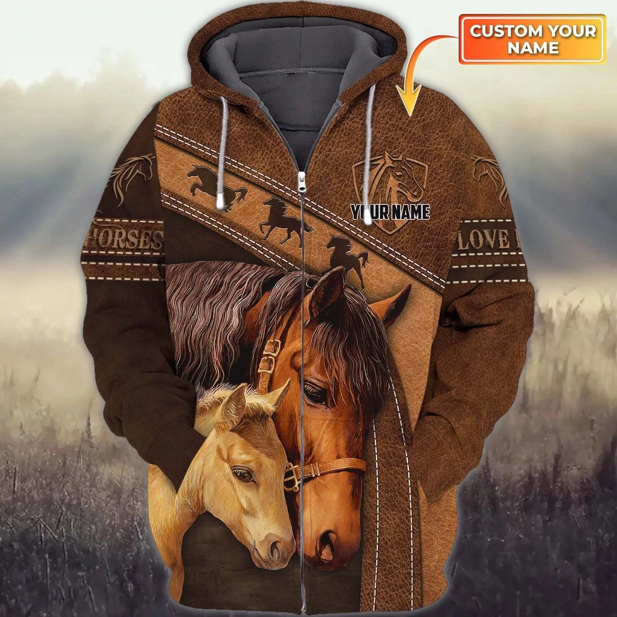 Cool Native American Horse 3D Zip Hoodie For Men And Woman, Zip