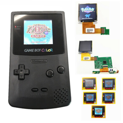 Black Rechargeable Game Boy Color GBC Console With Highlight Back Light LCD