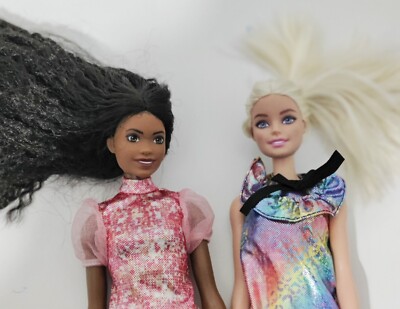 2 Barbie Doll's Duo - Pink Glitter Dress & Rainbow Dress Fashion Dol | eBay 2 Barbie Doll's Duo - Pink Glitter Dress & Rainbow Dress Fashion Dol | eBay