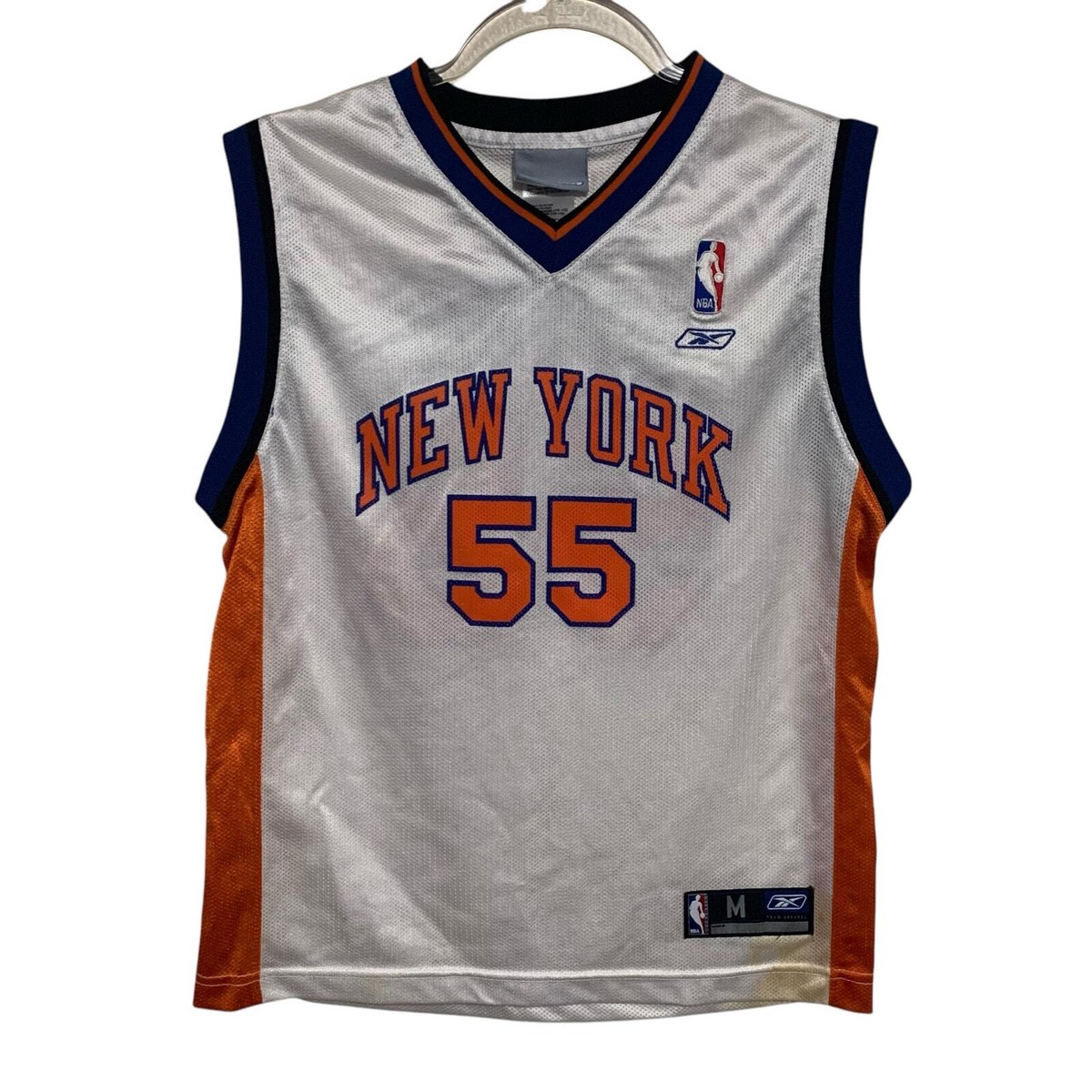 NBAムトンボユニフォーム Reebok New York Knicks #55 Dikembe Mutombo NBA Jersey Boys Size M