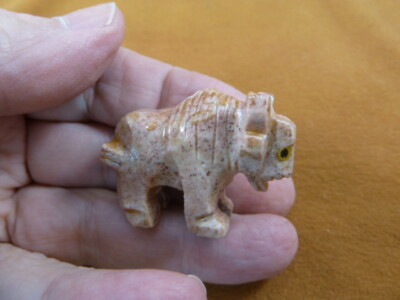 (Y-BUF-41) little white BUFFALO calf bison carving stone gemstone SOAPSTONE PERU