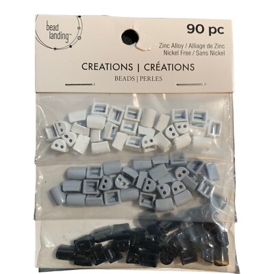 Bead Landing Creations Beads 90 pieces Black White Gray