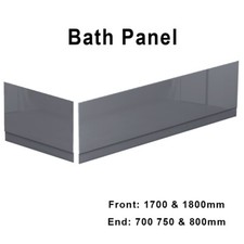 Modern Bathroom MDF Wooden Bath Adjustable Front Side End Panel Gloss Grey