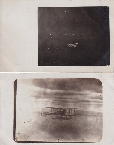 2 x Photo Postcard - Aircraft Biplane Aerial Photography - WWI