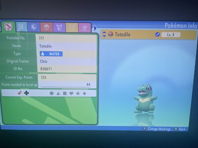 shiny totodile pokemon strahlender diamant & leuchtende perle max IV