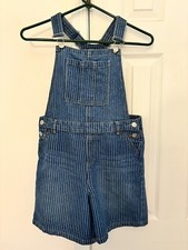 DKNY Girls Jean Striped Denim Overalls Size 14