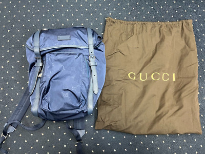 Gucci Large Blue Nylon GG Backpack Travel Backpack - 510336 Gucci Large Blue Nylon GG Backpack Travel Backpack - 510336