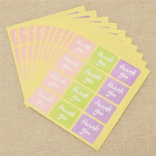 120pcs Cute THANK YOU Craft Packaging Seals Kraft Sticker Labels Tag Decoration