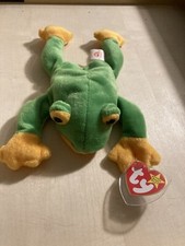 Ty Original Beanie Babies- Smoochy the Frog, retired DOB 10-1-97 Ex w/ tag