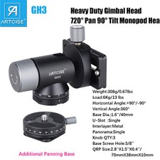 720  Monopod Gimbal Head Tilt Head for Tripod Monopod Telephoto Lens 13lb/6kg